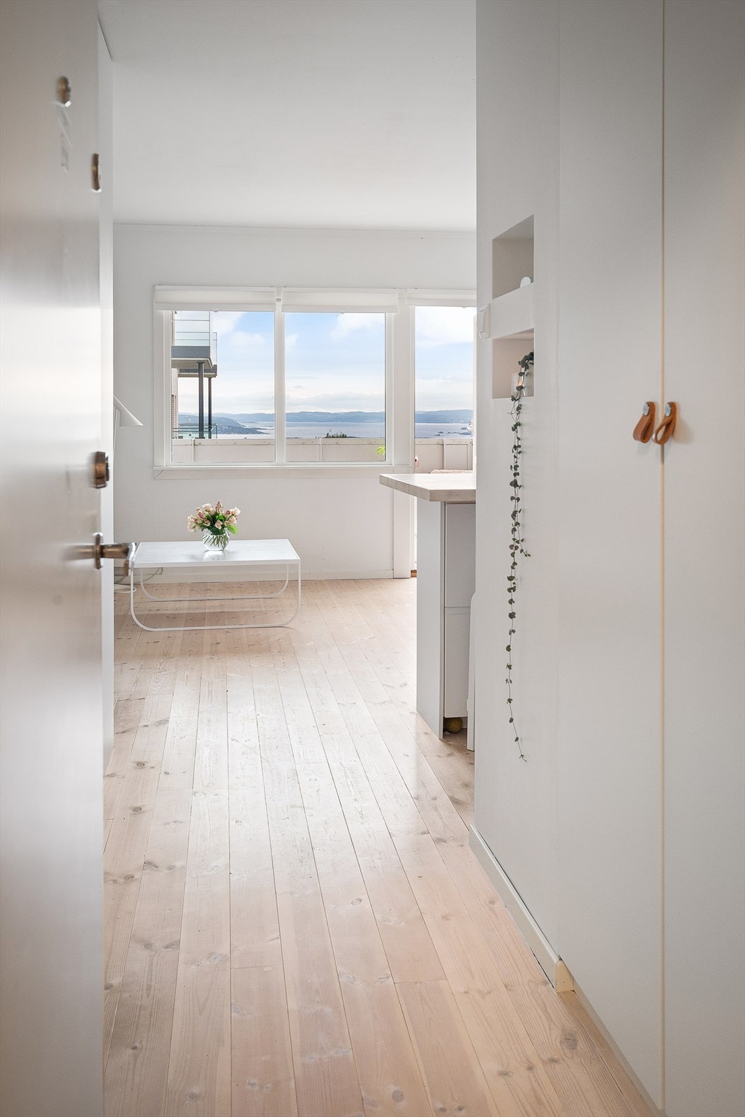 Velkommen inn! Entré med plassbygd garderobeskap for ekstra oppbevaringsplass. Galleribilde