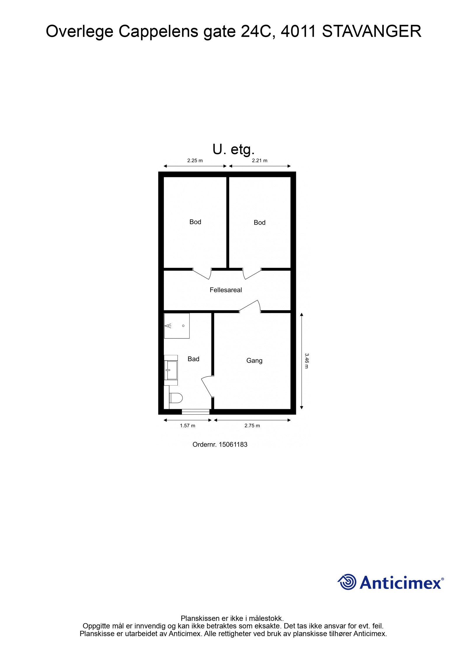 Plantegning - Underetasje. Galleribilde