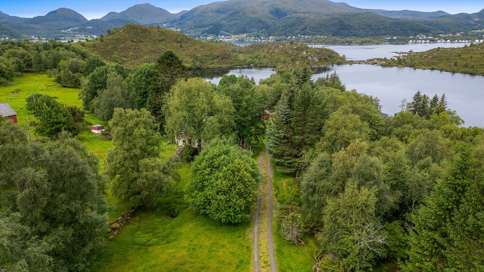 Vegen går gjennom tunget og heilt ned til Aursnesvatnet Galleribilde