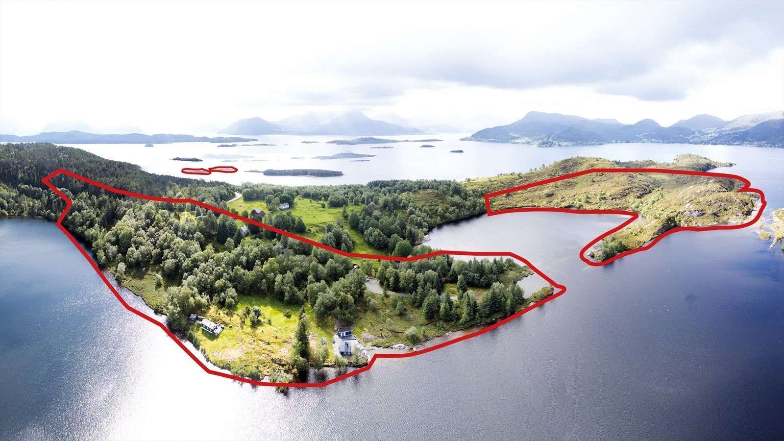 Eigedomen markert med rødt Galleribilde