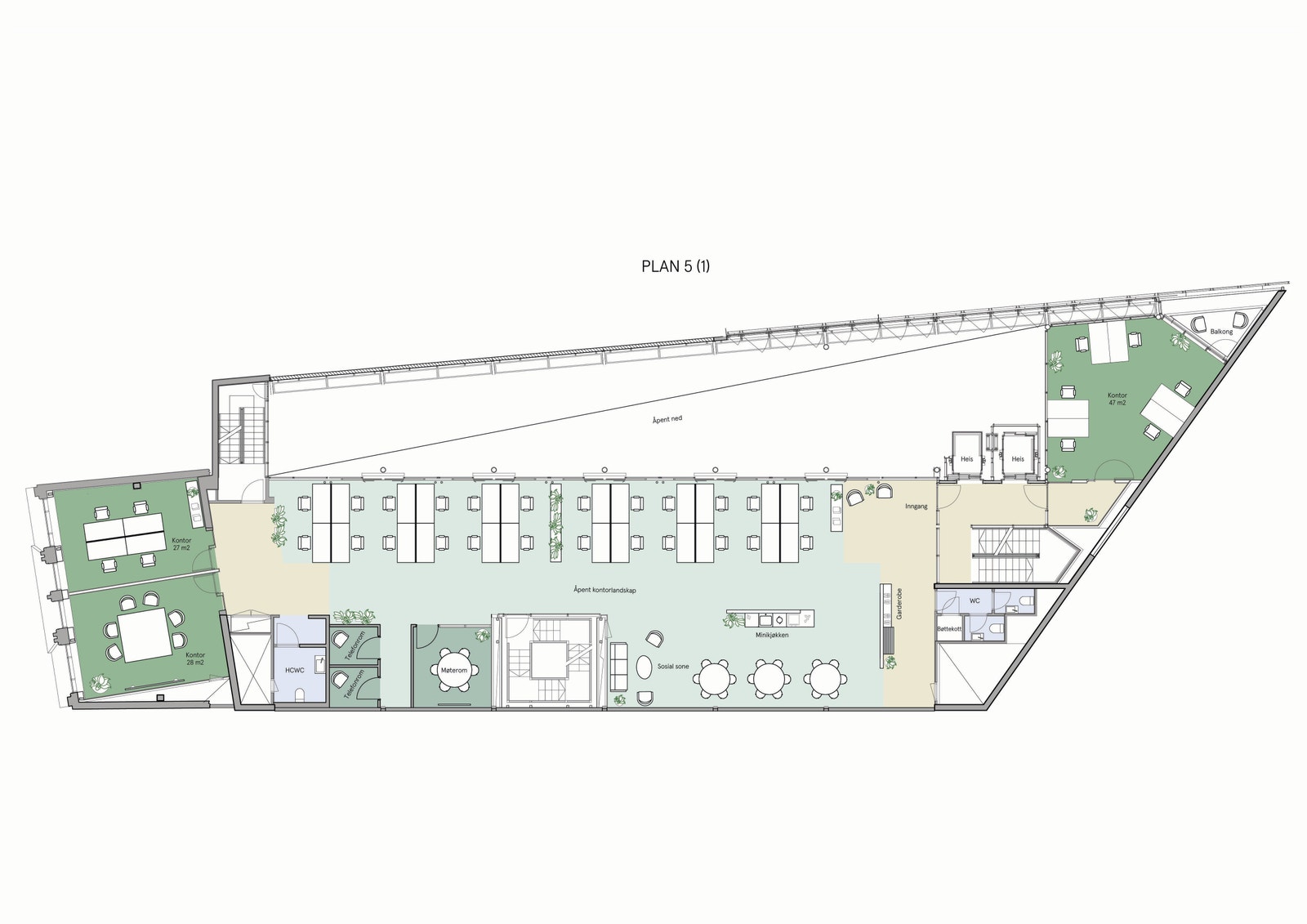 Møbleringsforslag 5. etasje Galleribilde