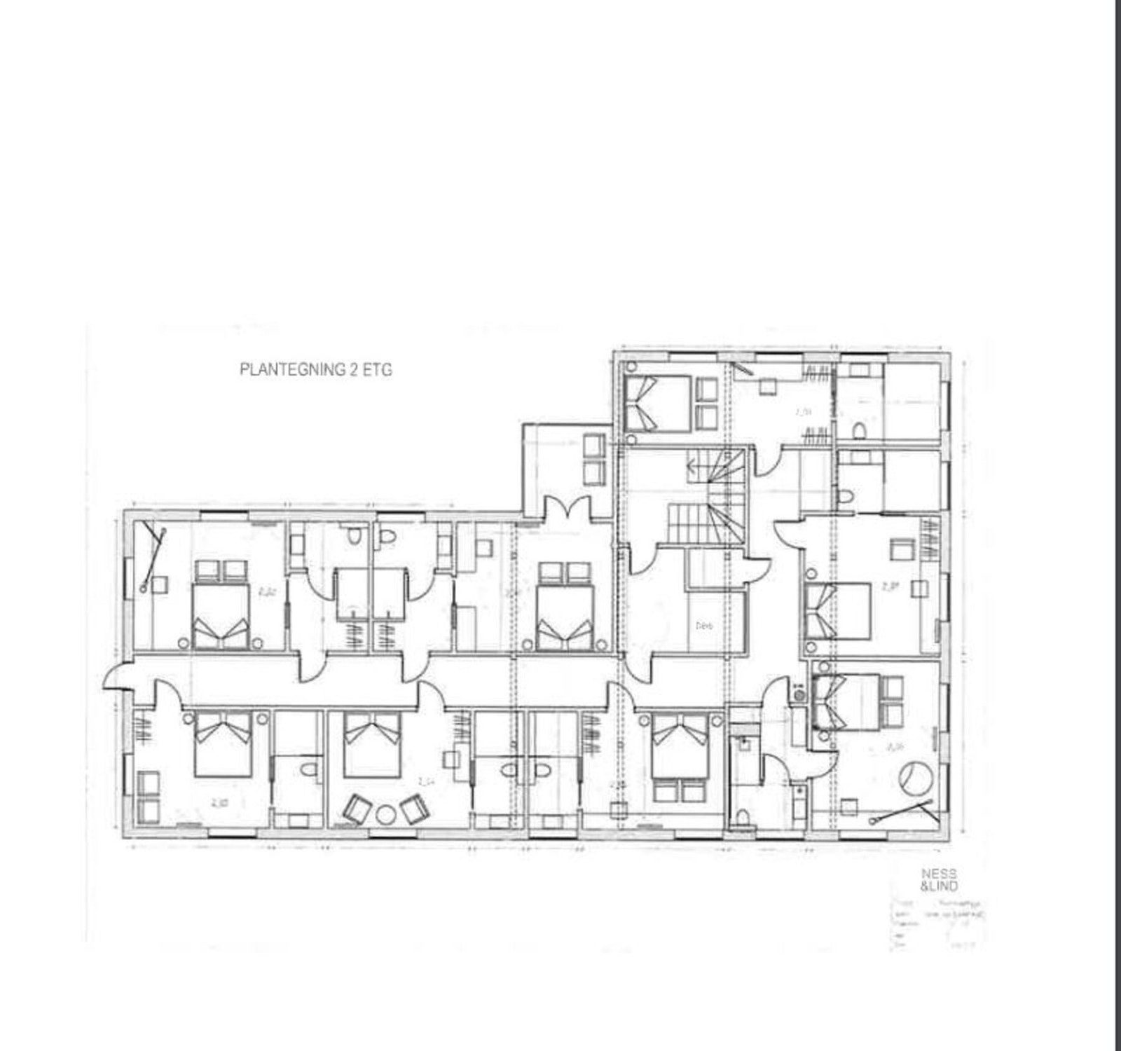 Plantegning 2.etg etter ombygging til 8 gjesterom Galleribilde