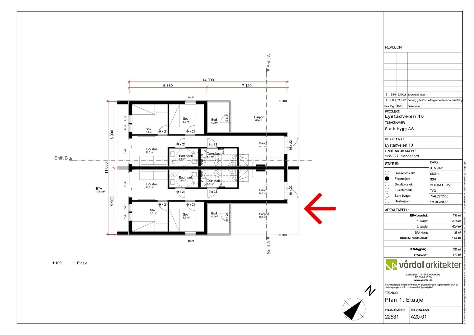 Plantegninger Lystadveien 10 C Galleribilde