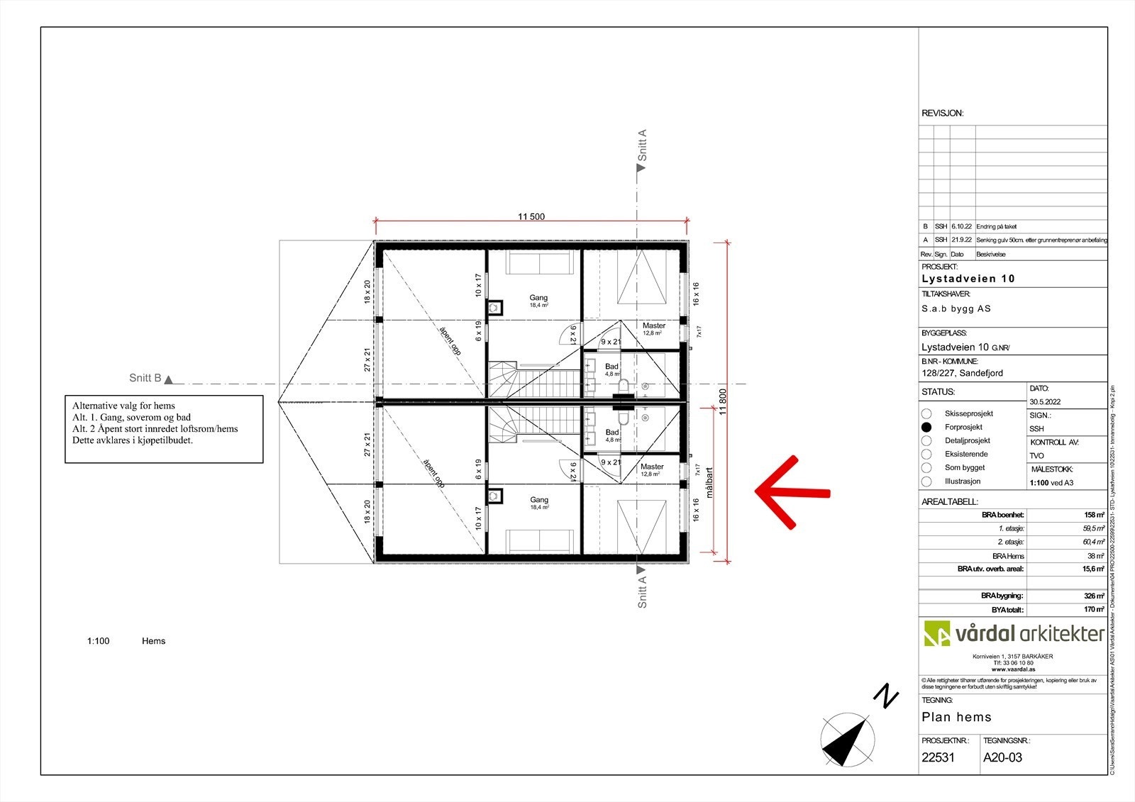 Plantegninger Lystadveien 10 C Galleribilde