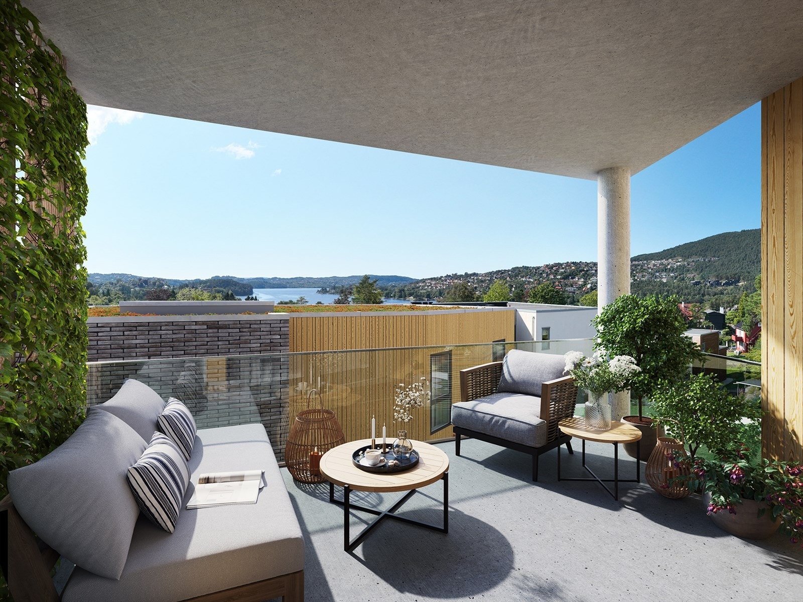 Balkong fra leilighet H2-301 Galleribilde