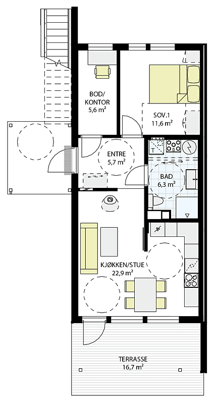 2- roms - nr. 78 - 1 etasje i hus 5 Galleribilde