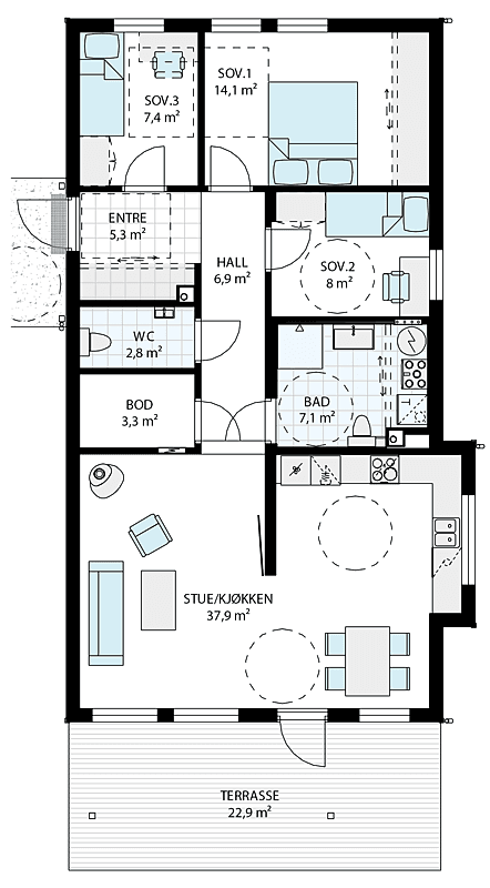 4- roms - nr. 68 - 1 etasje i hus 5 Galleribilde