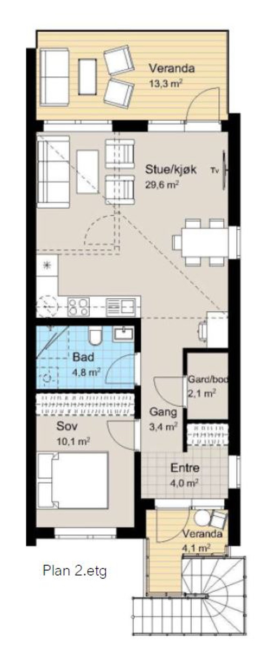 Plantegning bolig 7B Galleribilde