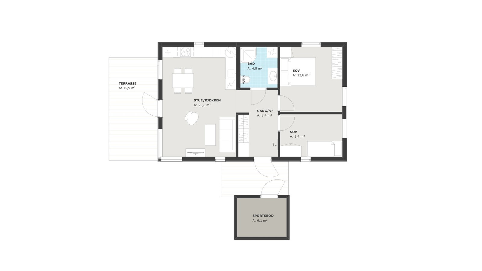 Planløsning for Kry Galleribilde