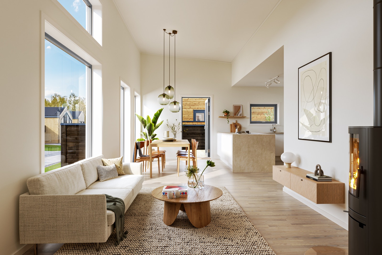 Illustrasjon av stue i hus 34 Galleribilde