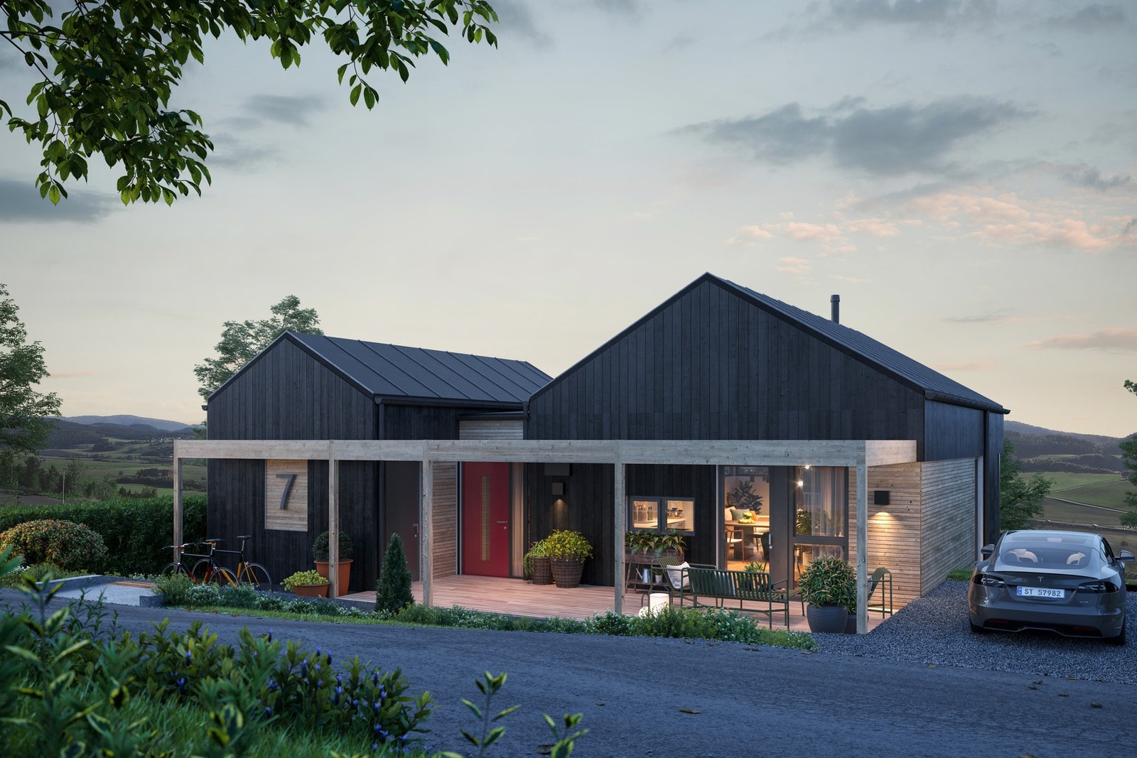 Praktisk med inngang og parkering i hovedetasjen. Galleribilde