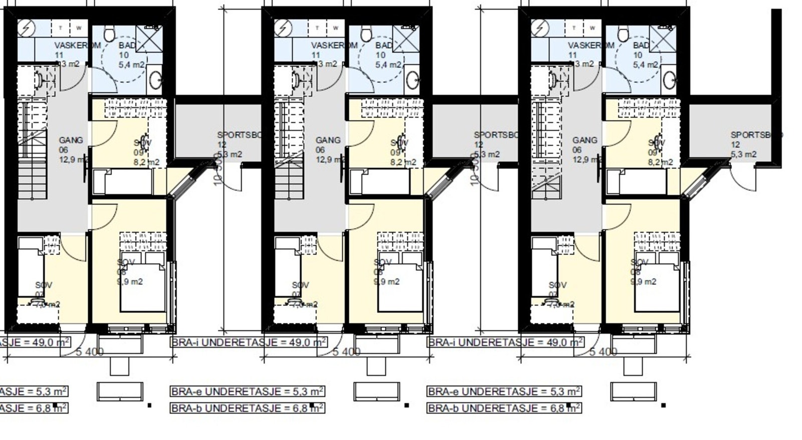 Planskisse sokkeletasje. Galleribilde