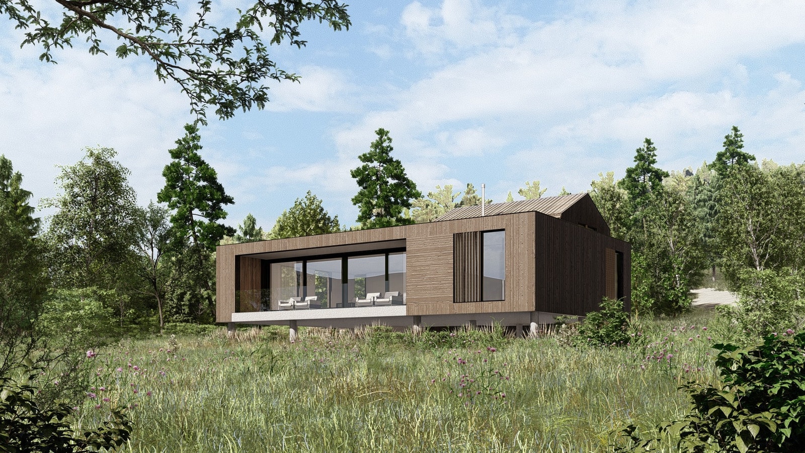 Artist impression of a possible enlargement of the house (eastside) Galleribilde