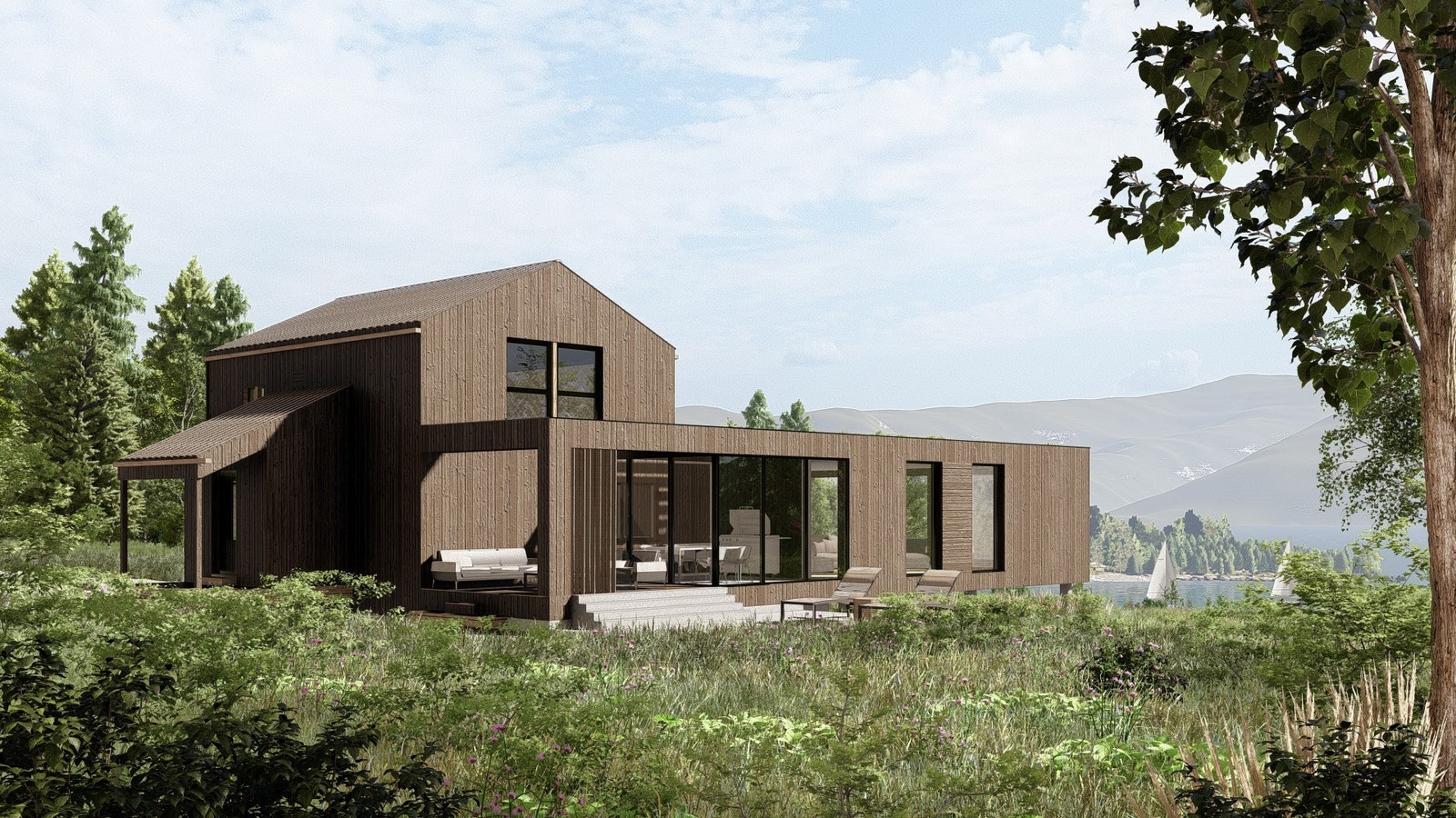 Artist impression of a possible enlargement of the house (south side) Galleribilde