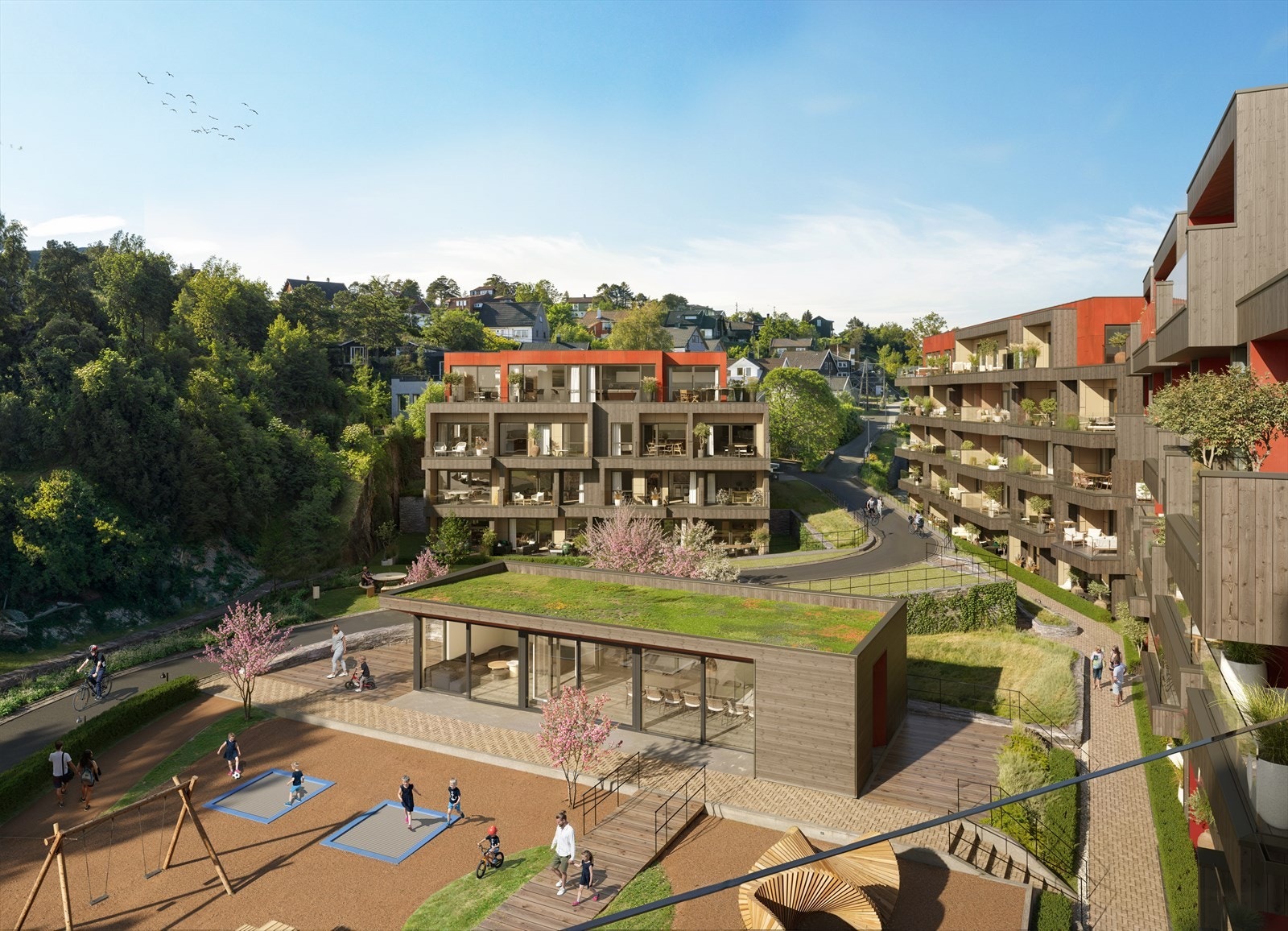 Nydelig fellesområder med felleshus til bruk for beboerne Galleribilde