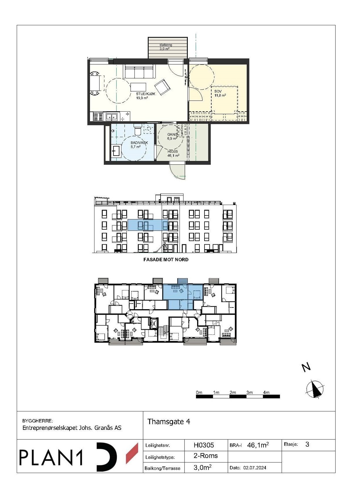 Plantegning H0305. Galleribilde