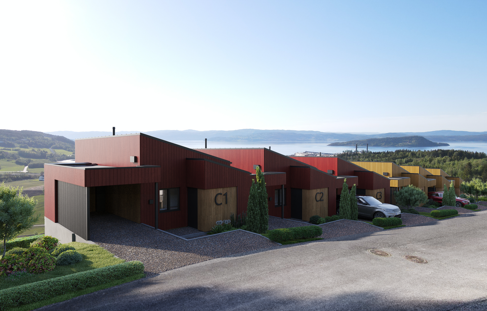 Ditt nye hjem? Boligene ligger fint til i Holåsen Vest med sjøutsikt og sen kveldssol på solrike sommerdager. Galleribilde