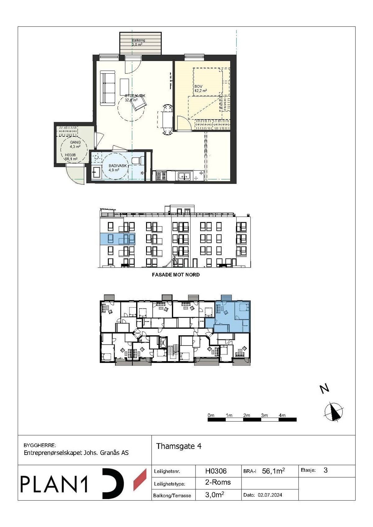 Plantegning H0306. Galleribilde