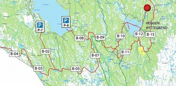 Rekreasjonsløyper scooter - kan kjøre rett ut fra hytta! Skiløyper rundt sjøen - og ut i terrenget! Galleribilde