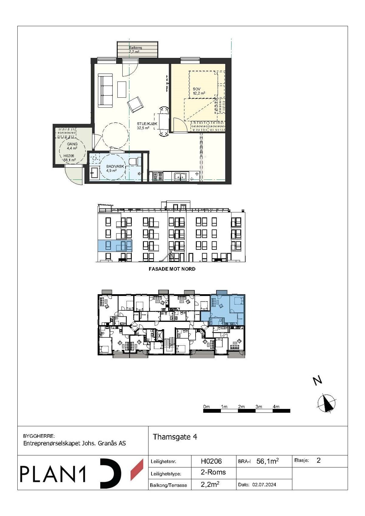 Plantegning H0206. Galleribilde