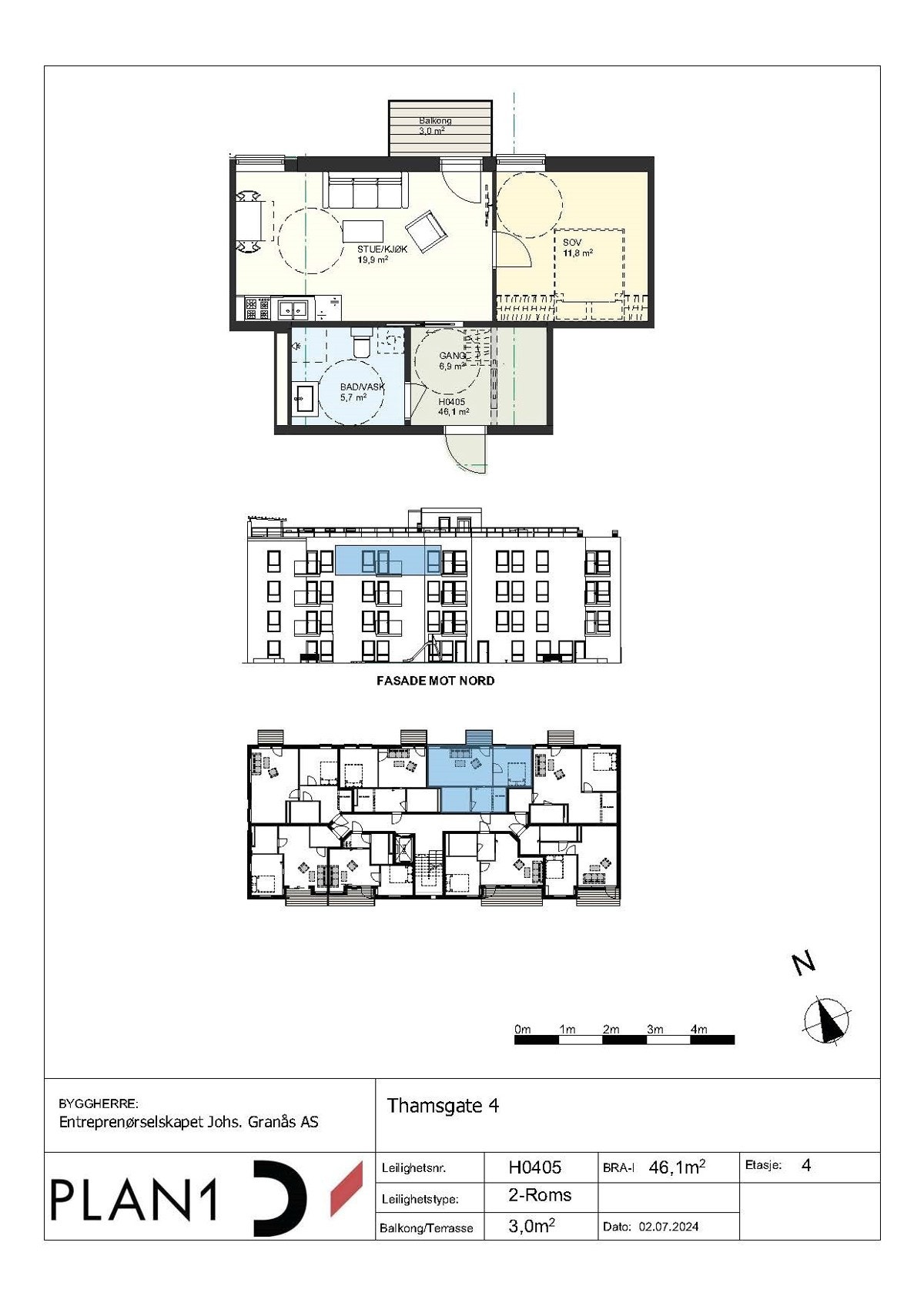 Plantegning H0405. Galleribilde