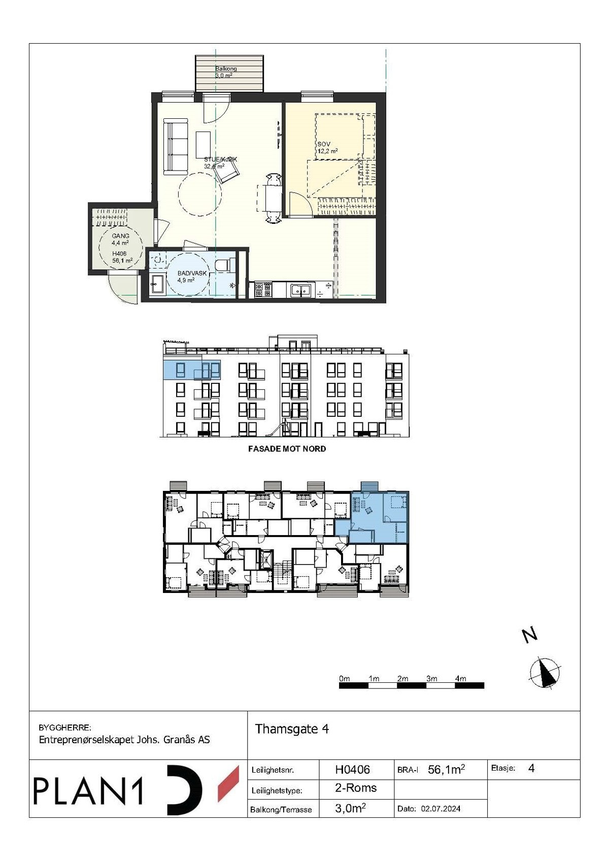 Plantegning H0406. Galleribilde