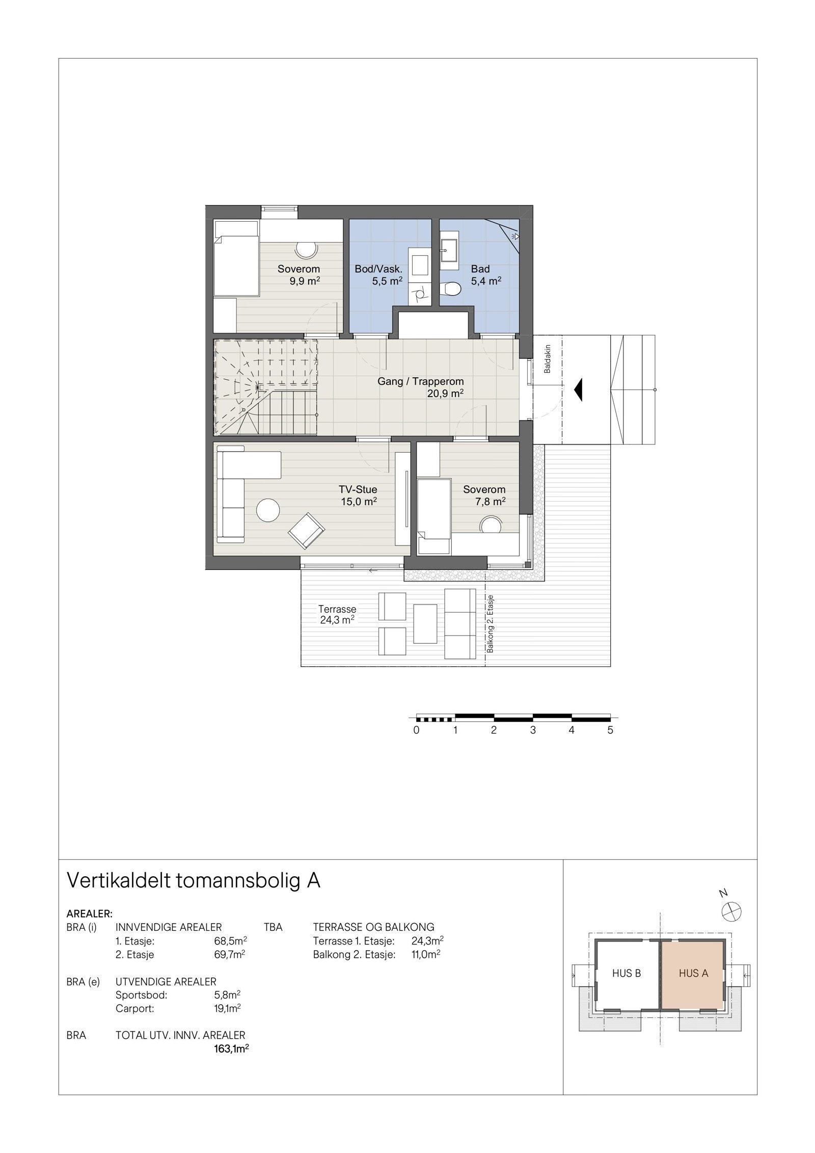 Plantegning Løvetannveien - Hus A - 1. etasje Galleribilde