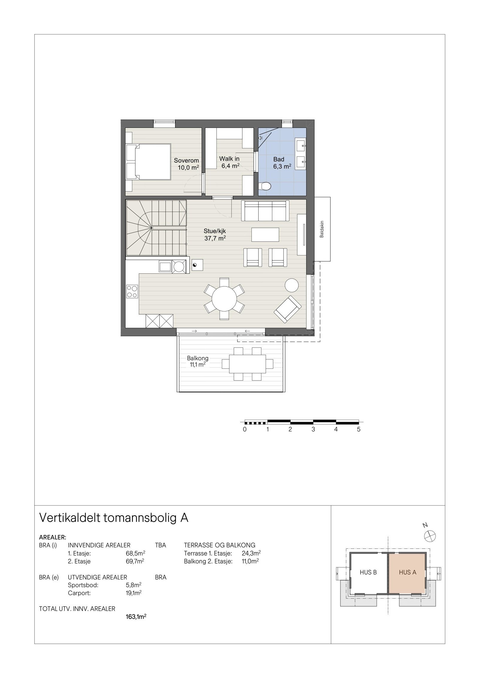 Plantegning Løvetannveien - Hus A - 2. etasje Galleribilde