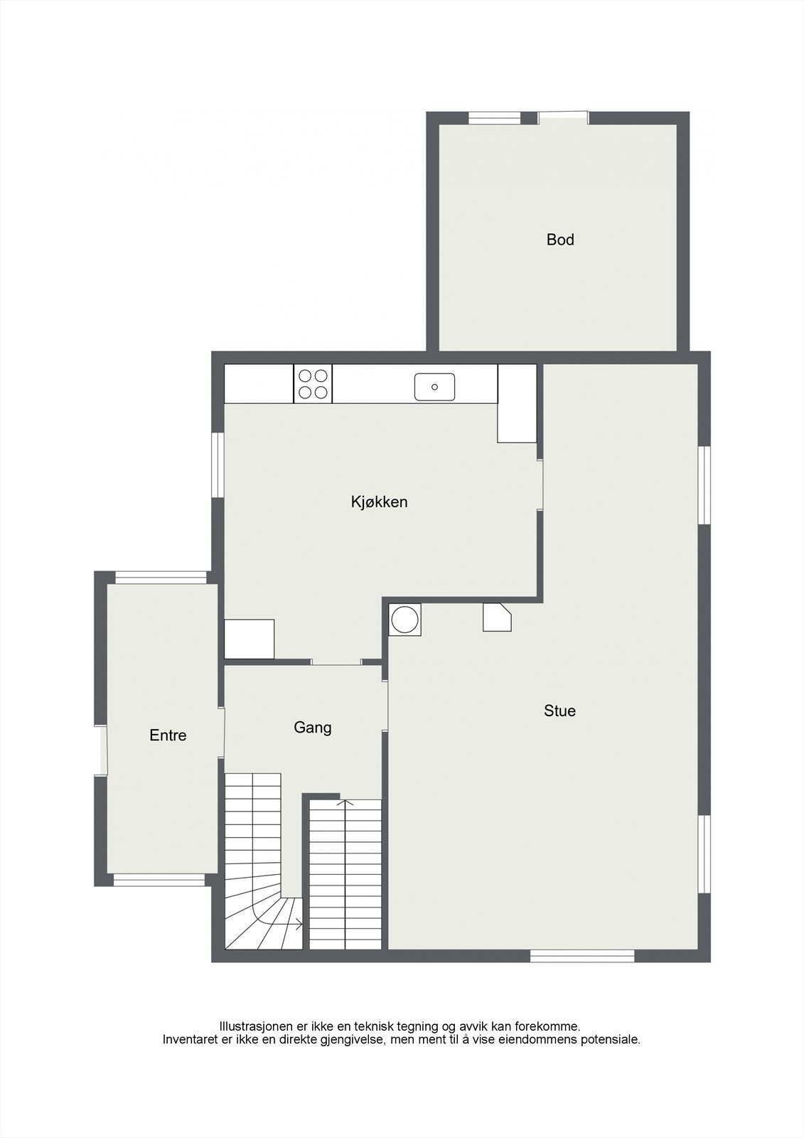 Plantegning - Første etasje. Galleribilde