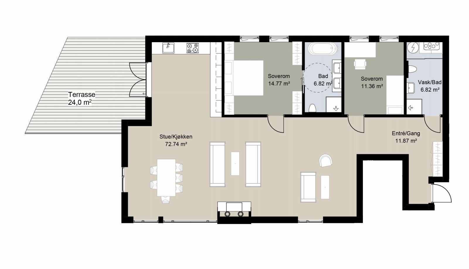 Leilighet H0203 / 3 - SOLGT Galleribilde