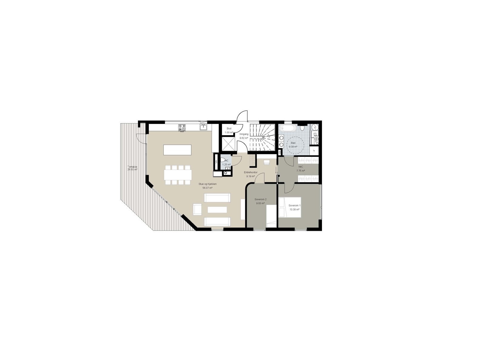 Plantegning 1.etasje Galleribilde