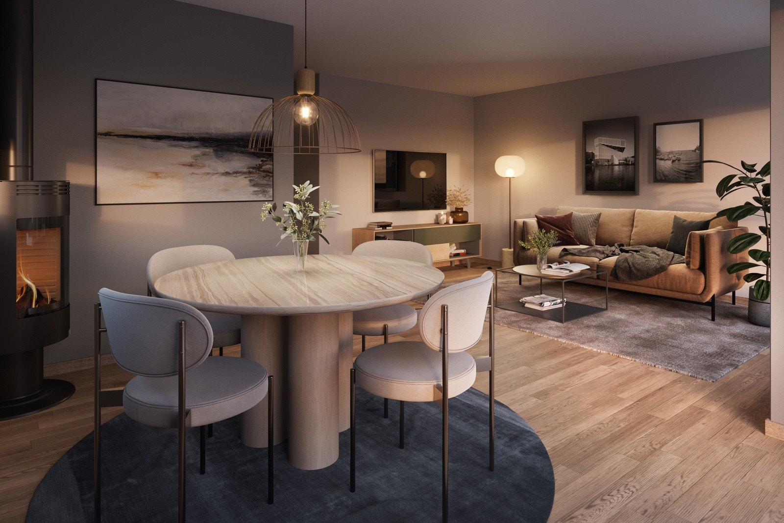 Hyggelig stue og oppholdsrom Galleribilde