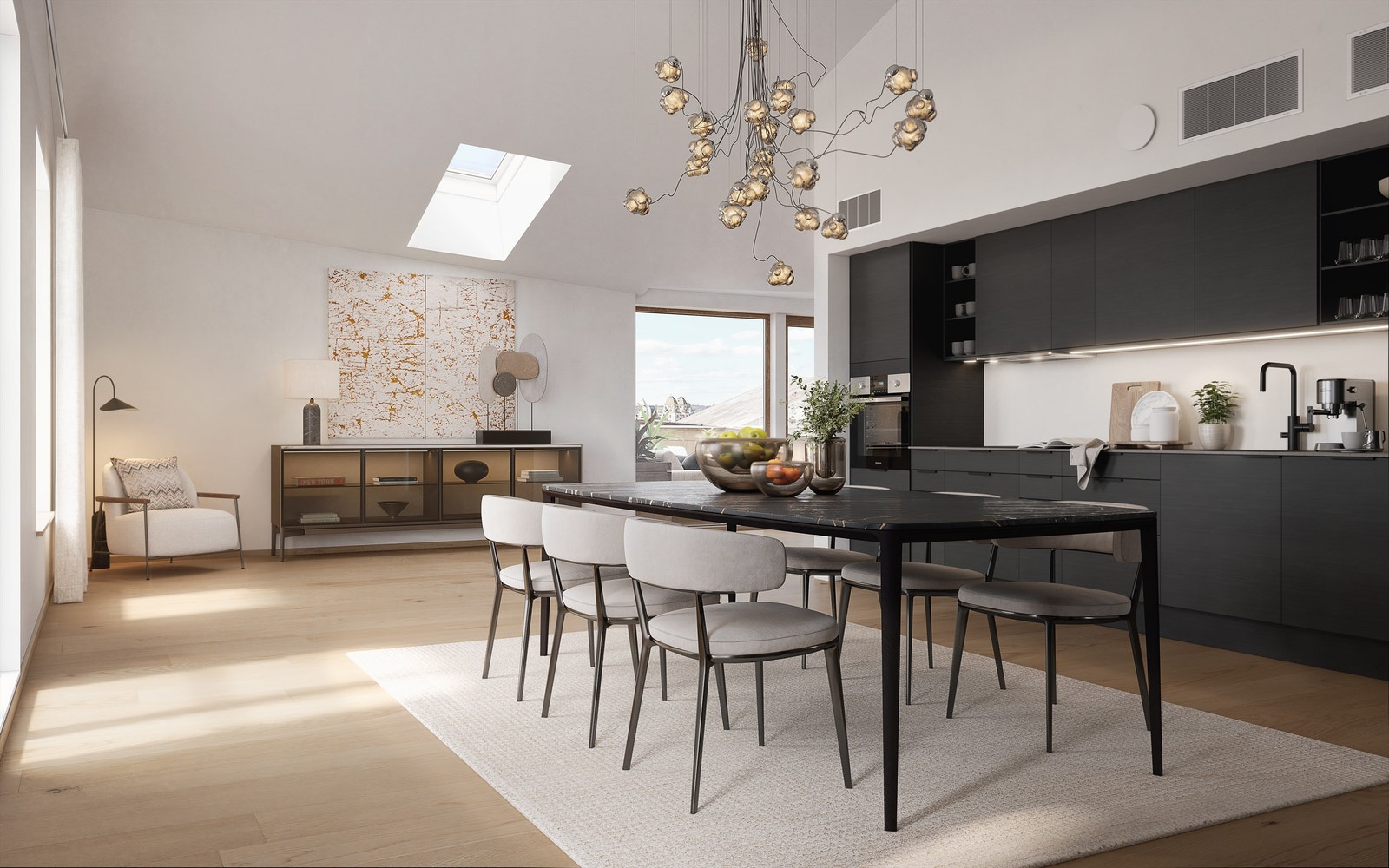 Vannkunsten Syd - Leilighet 11.6.2 får et lekkert kjøkken med god plass til spisebordog møblement..jpeg Galleribilde