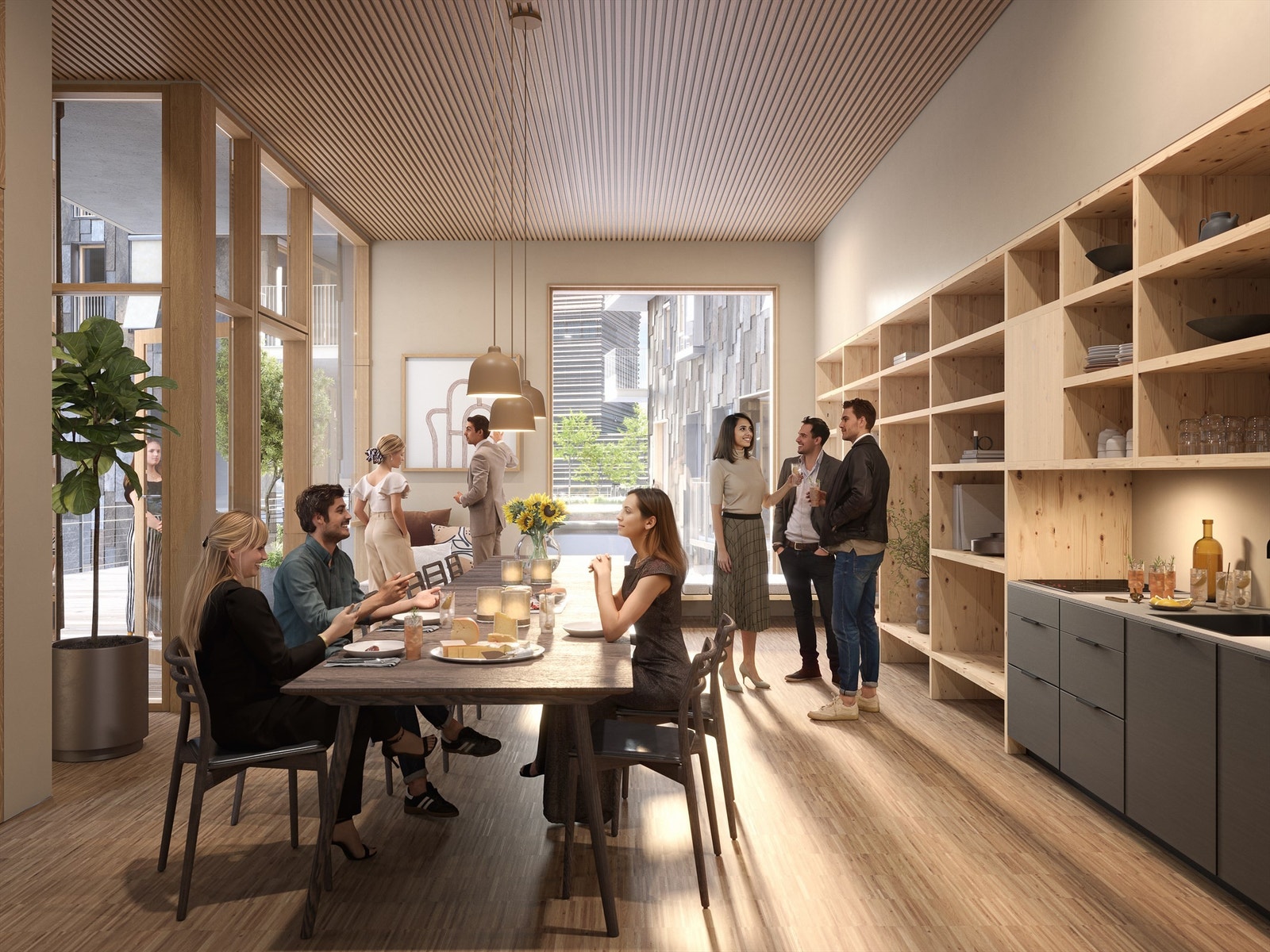 Vannkunsten Syd - Prosjektet har også et flott fellesrom til glede for beboerne.jpeg Galleribilde