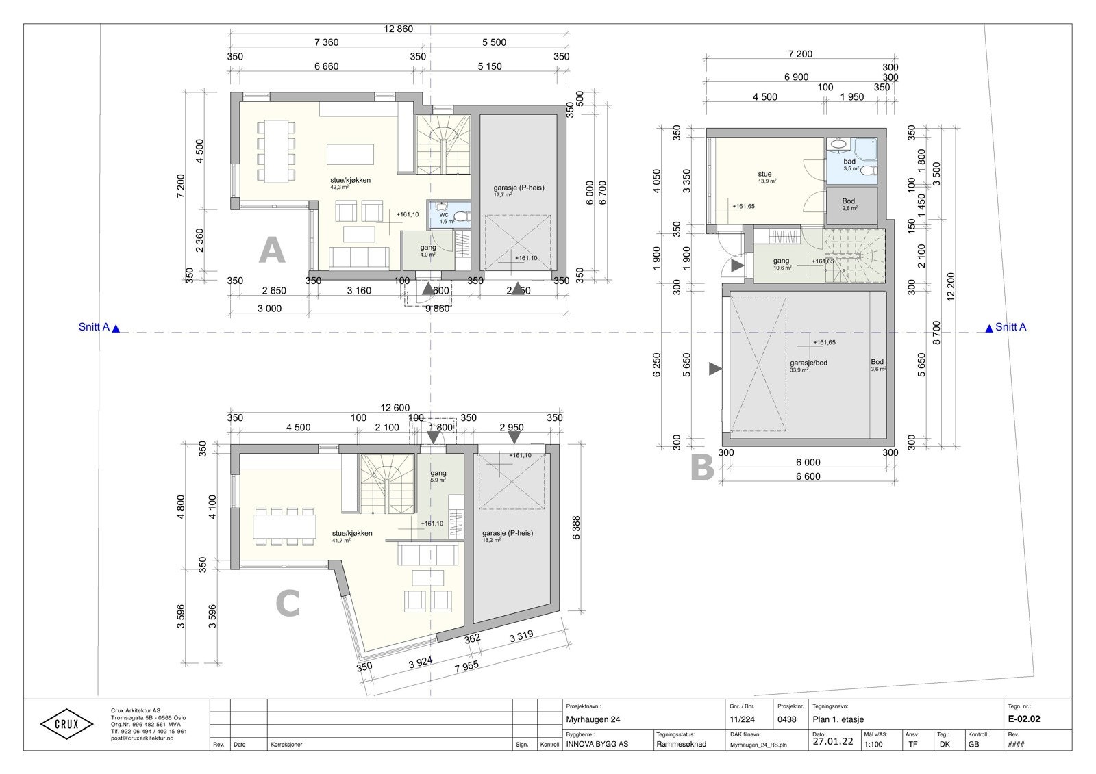 Plantegning 1. etasje Galleribilde