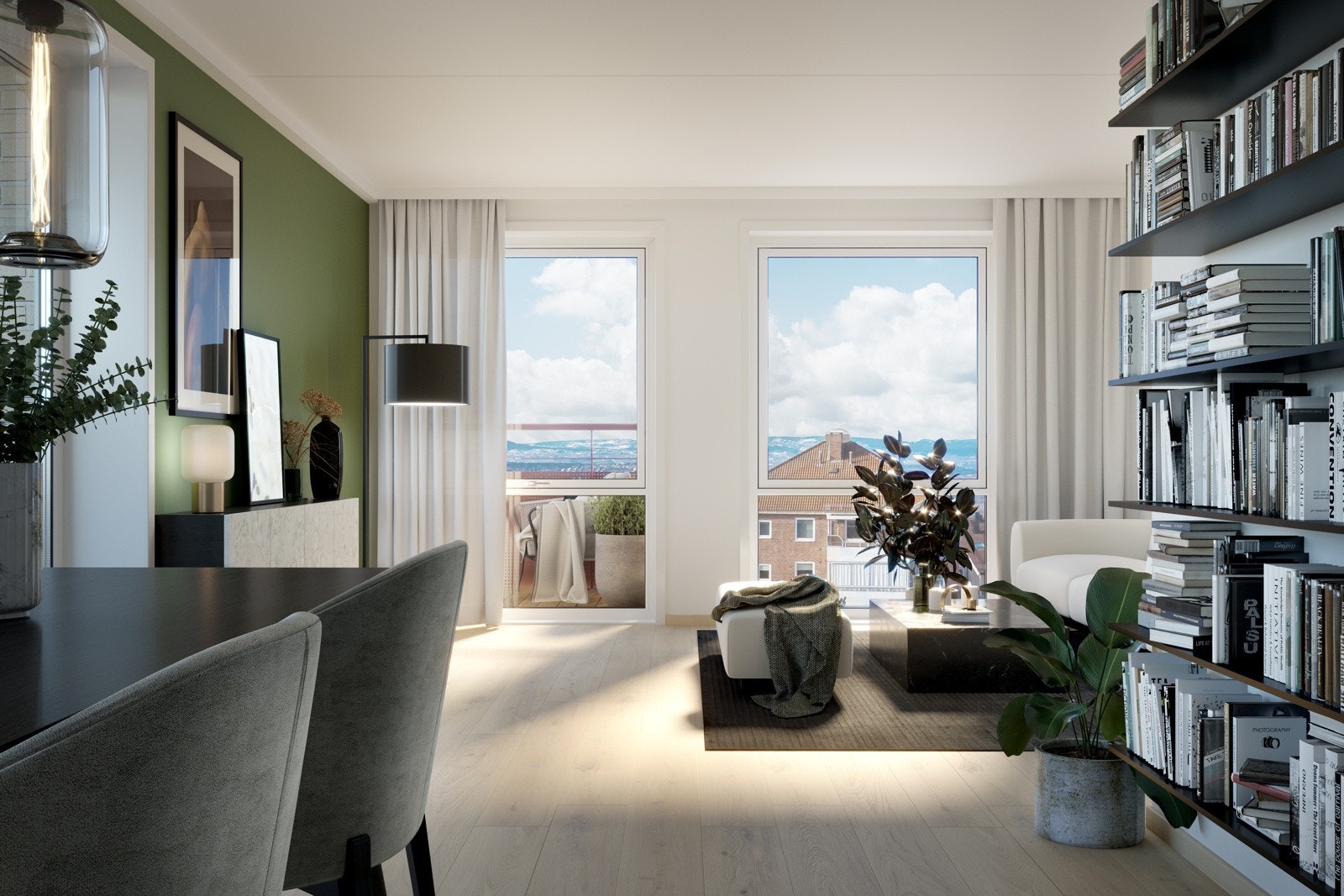 Stemningsbilde fra en av leilighetene. Illustrasjon Galleribilde