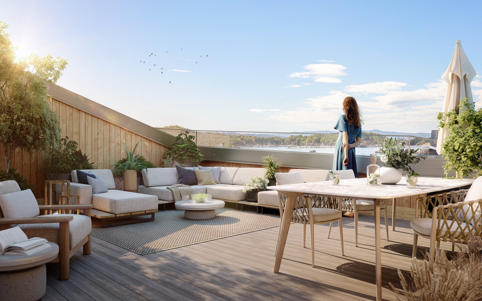 Vannkunsten Syd - Leilighet 11.6.2 får en flott, privat takterrasse med gode utsikt- og solforhold. Galleribilde