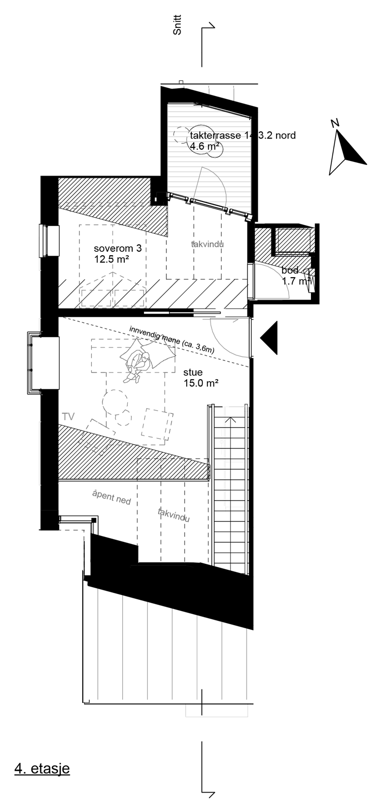 Plantegning 4 etg. Galleribilde