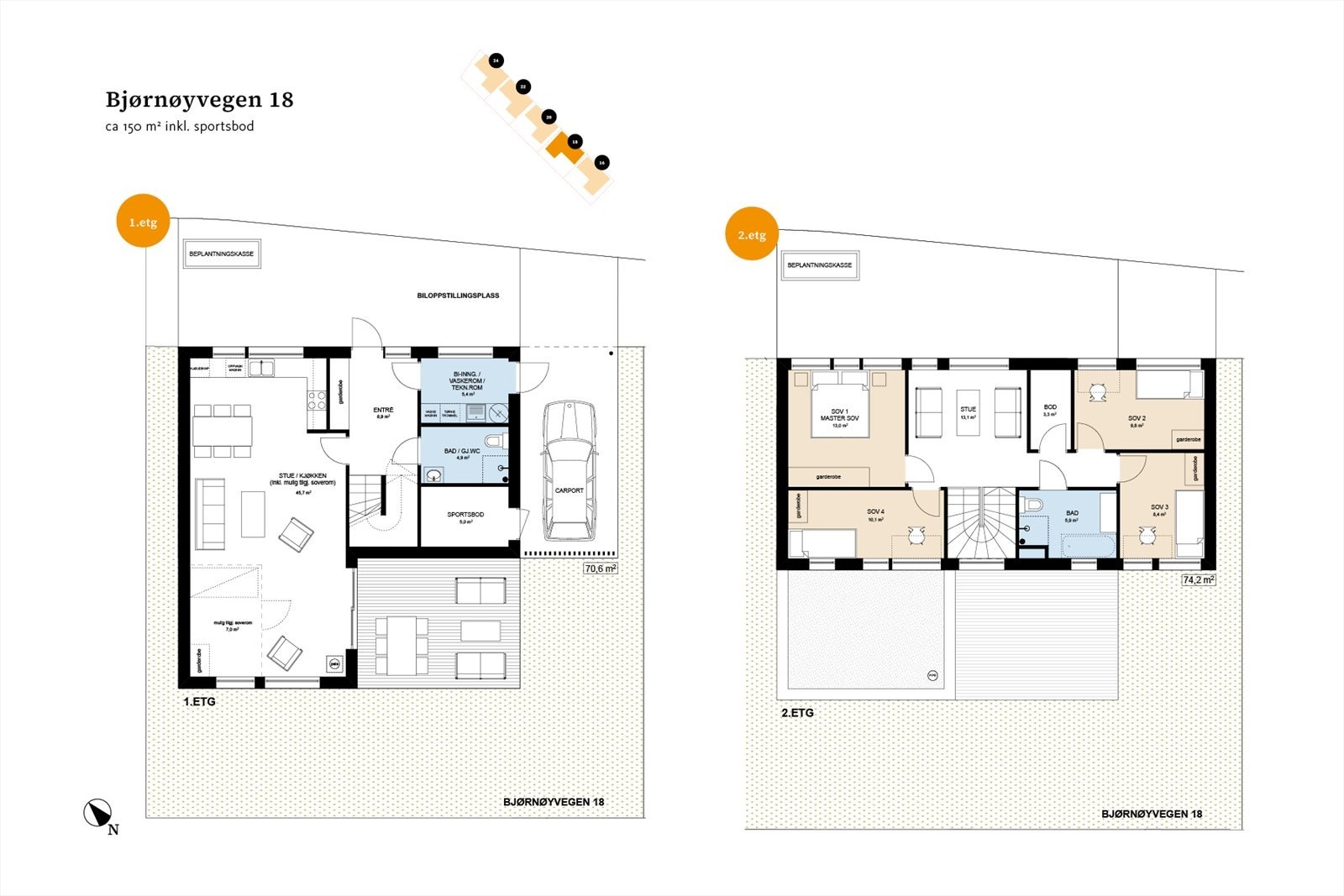 Plantegning Bjørnøyvegen 18 Galleribilde