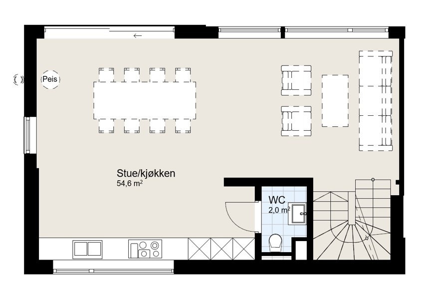 Plantegning 2. etasje Galleribilde