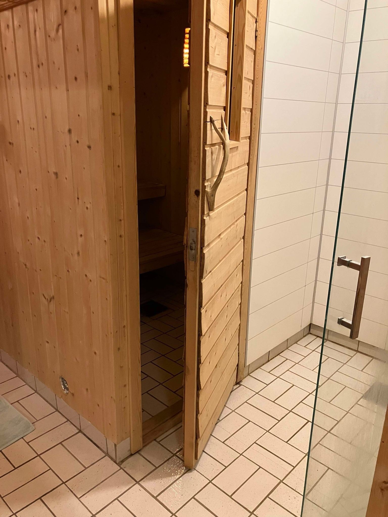 Inngang til badstue med omkledningsrom og egen dusj Galleribilde