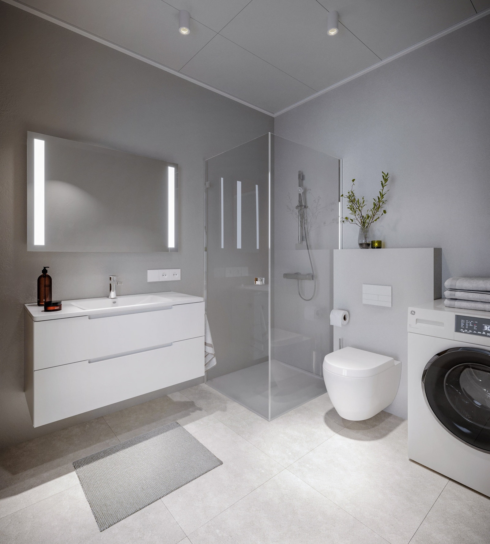 Illustrasjon av bad fra hus 1. Avvik fra faktisk leveranse forekommer. Galleribilde