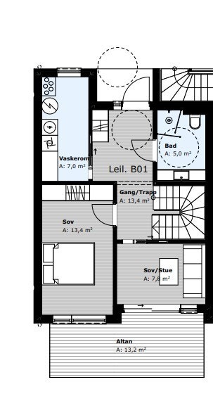 B01 1.etg Plantegning Galleribilde