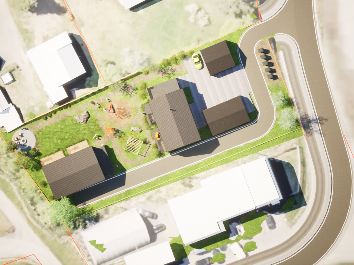 Trivelig boligtun like utenfor Raufoss sentrum - Oversiktsbilde/situasjonsplan - Illustrasjon og avvik kan forekomme Galleribilde