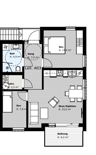 A03 Plantegning Galleribilde
