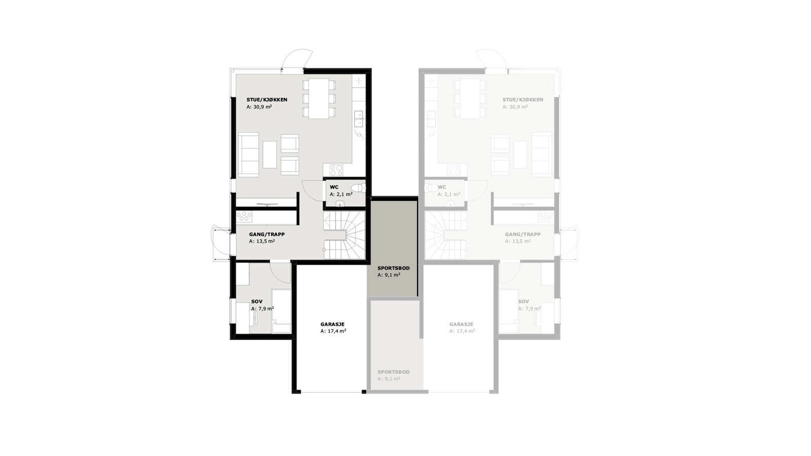 Plan 1. etasje Galleribilde