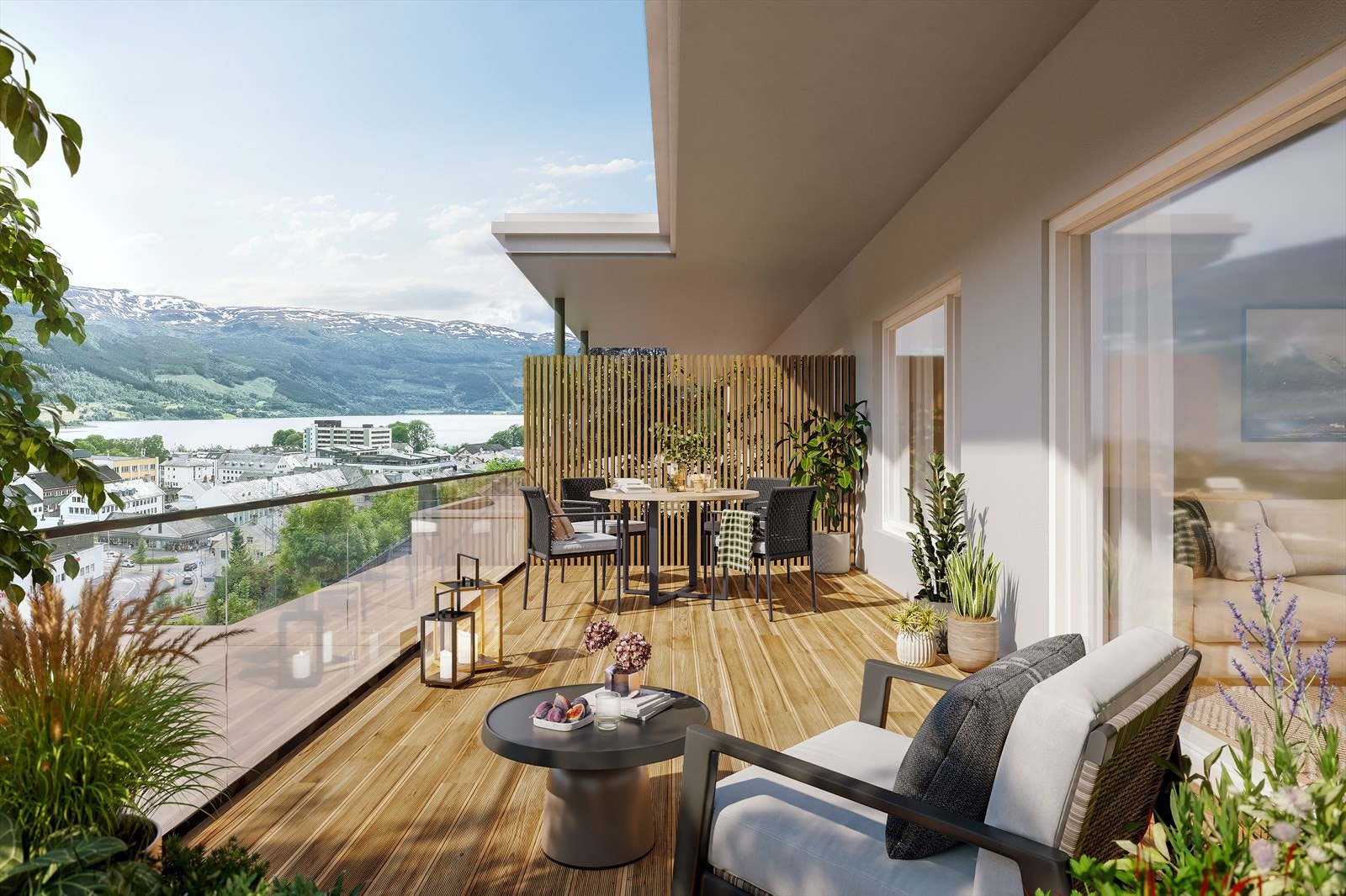 Nydelige terrasse med meget gode sol- og utsiktsforhold! Dette er en Illustrasjon - Avvik vil forekomme. Galleribilde