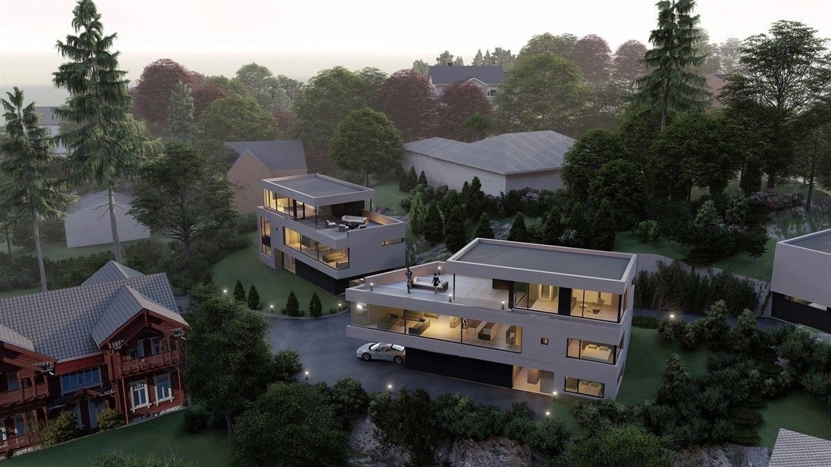 Moderne og tidløst husdesign Galleribilde