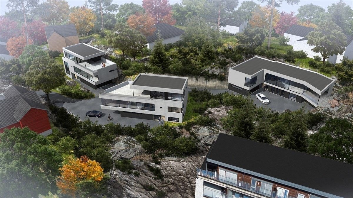 Tre hus er planlagt Galleribilde