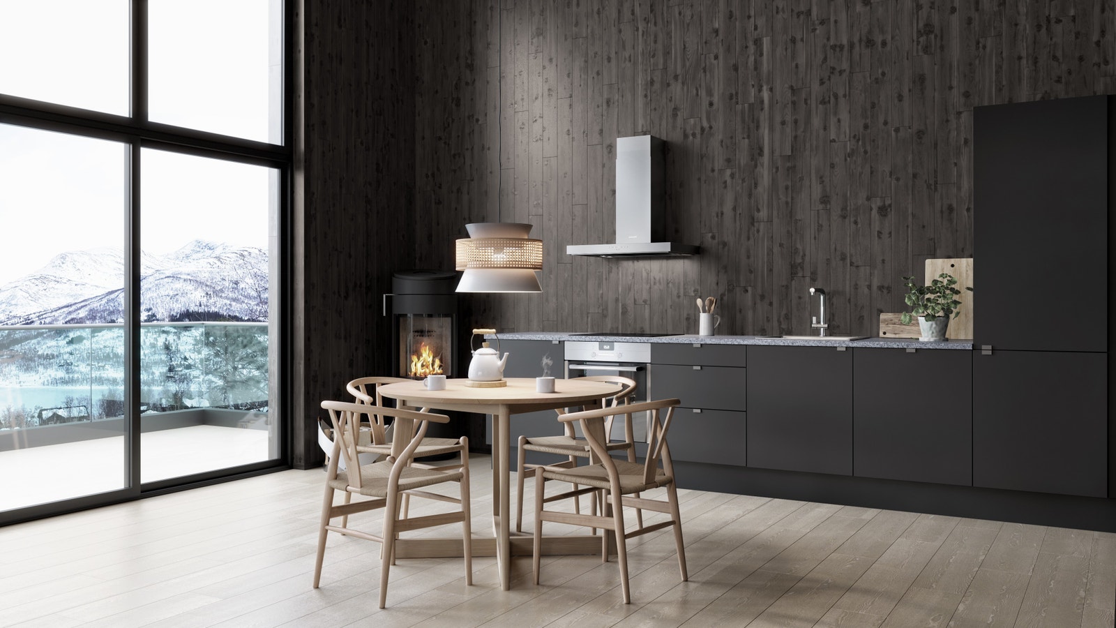 Høyt under taket gir god romfølelse og mye lys. Illustrasjonen er fra 2. etg. Leiligheten i 1. etg vil ha flat himling. Galleribilde